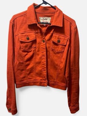 Hot Kiss Orange Denim Trucker Jacket